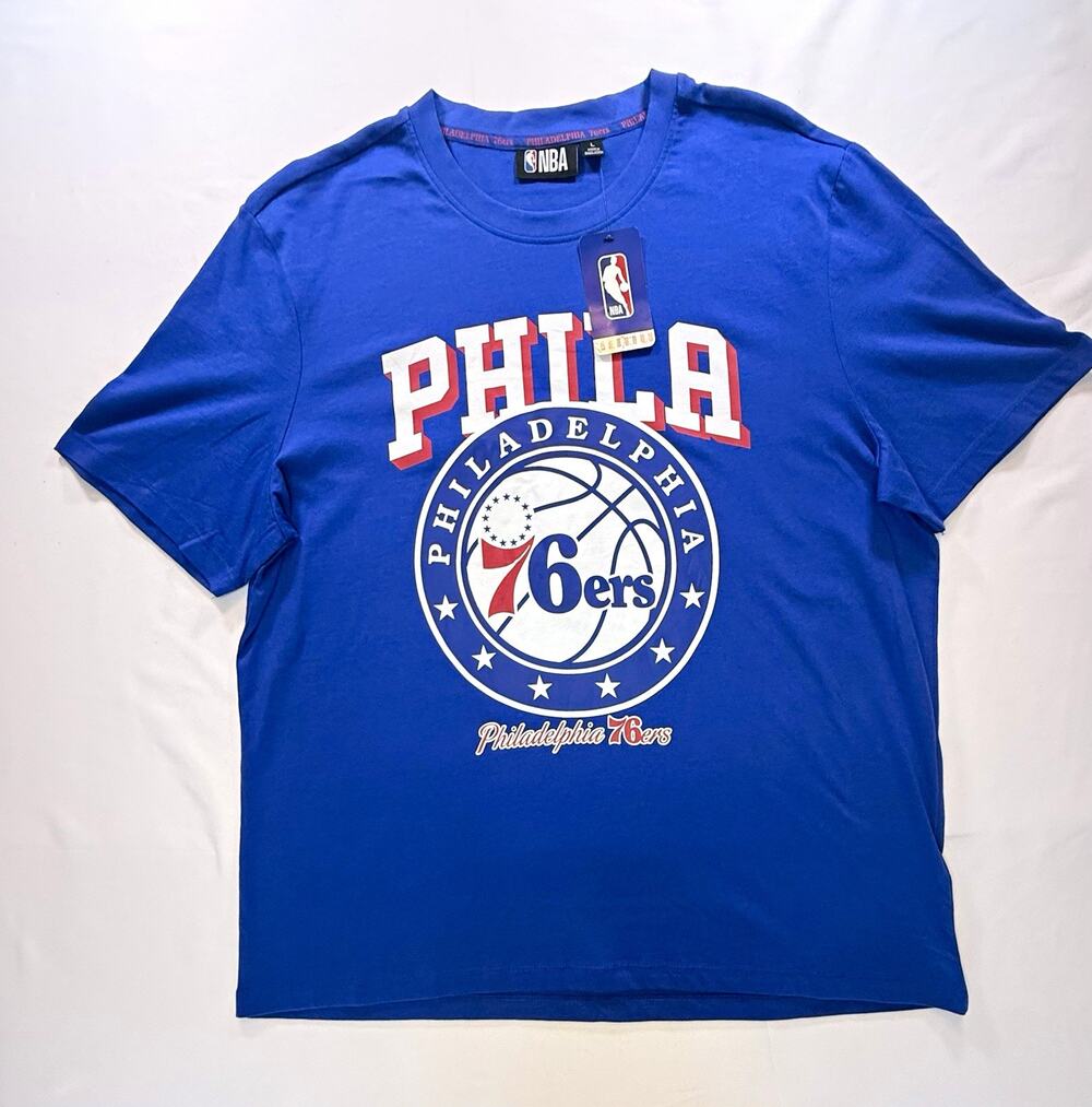 Official NBA Philadelphia 76ers Blue T-Shirt Men’s Large New with Tags